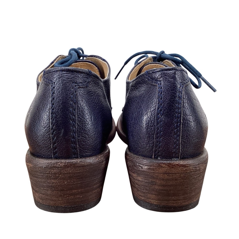 Frye Womens 7B Carson Oxford Blue Leather Heel Shoes Victorian‎ Grannycore - Picture 4 of 8